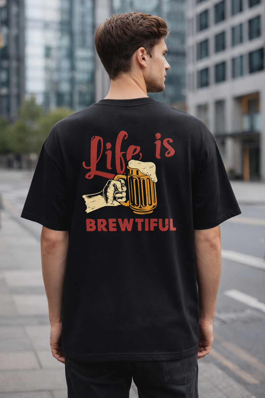 Life is Brewtiful Oversized T-Shirt