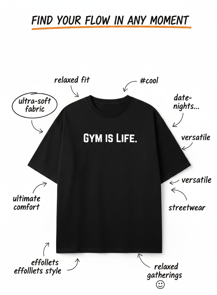 Gym Is Life Oversized T-Shirt