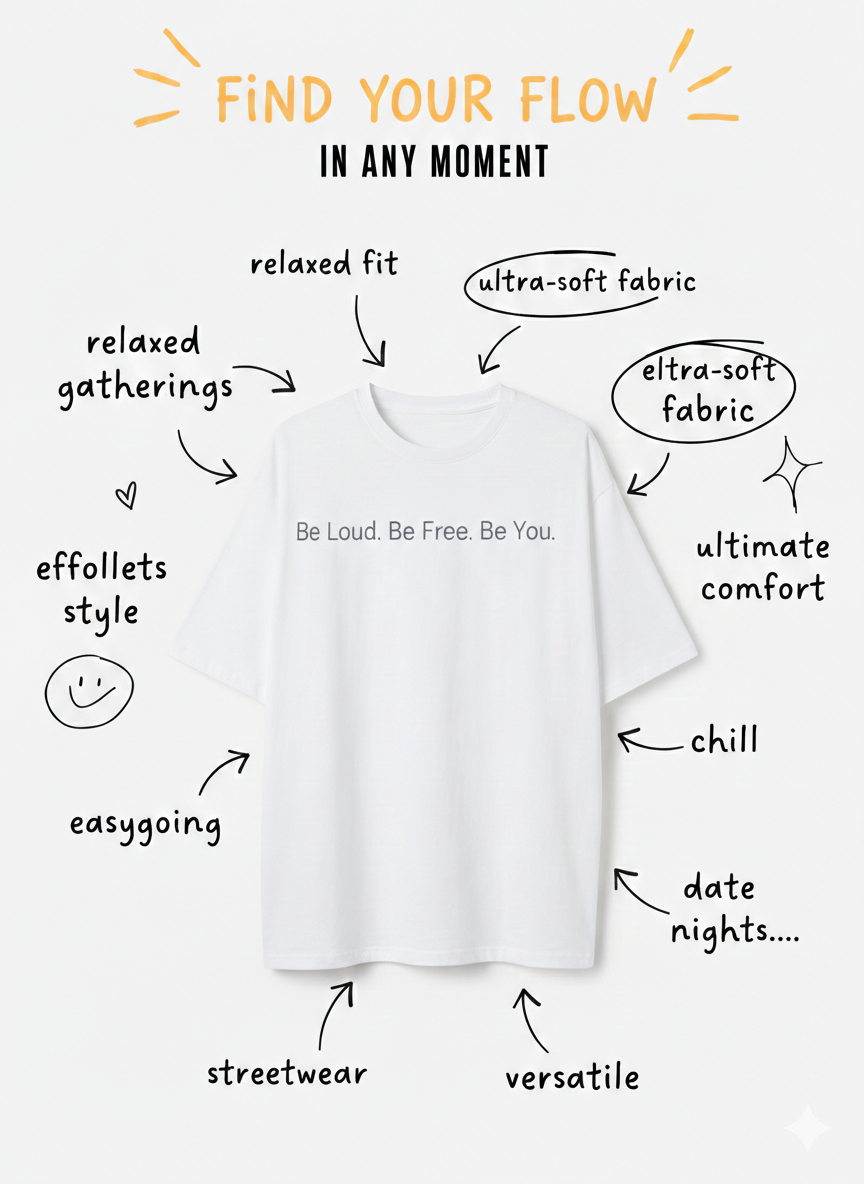 Baboongo - Be Loud Be Free Oversized T-Shirts